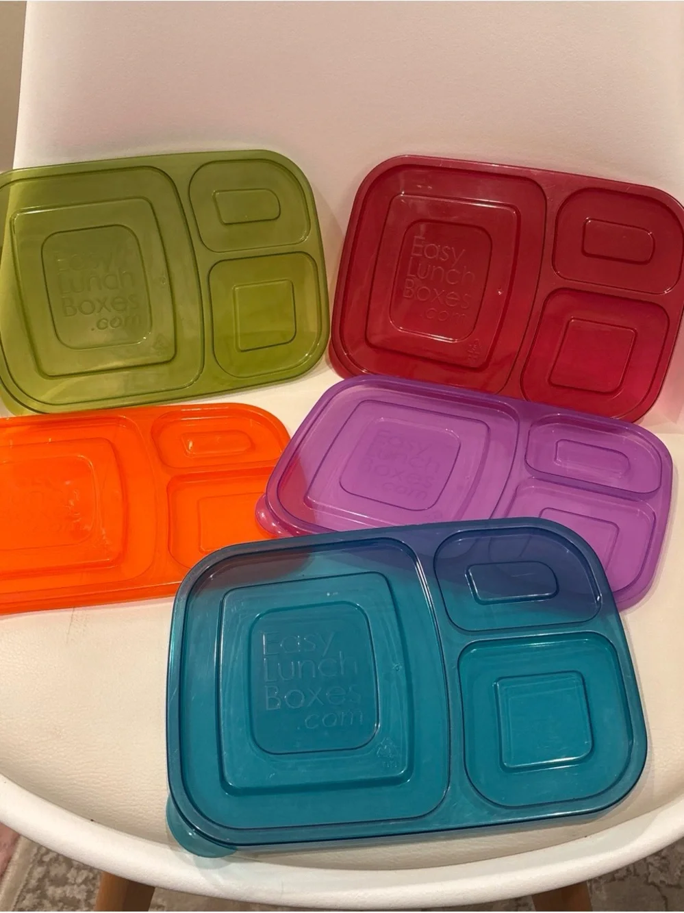 5-Pack Multi-Color Plastic Meal Prep Container Set with Snap Lids